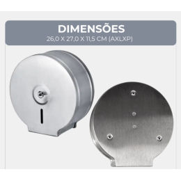 Dispenser Papel Higiênico em  Aço Inox